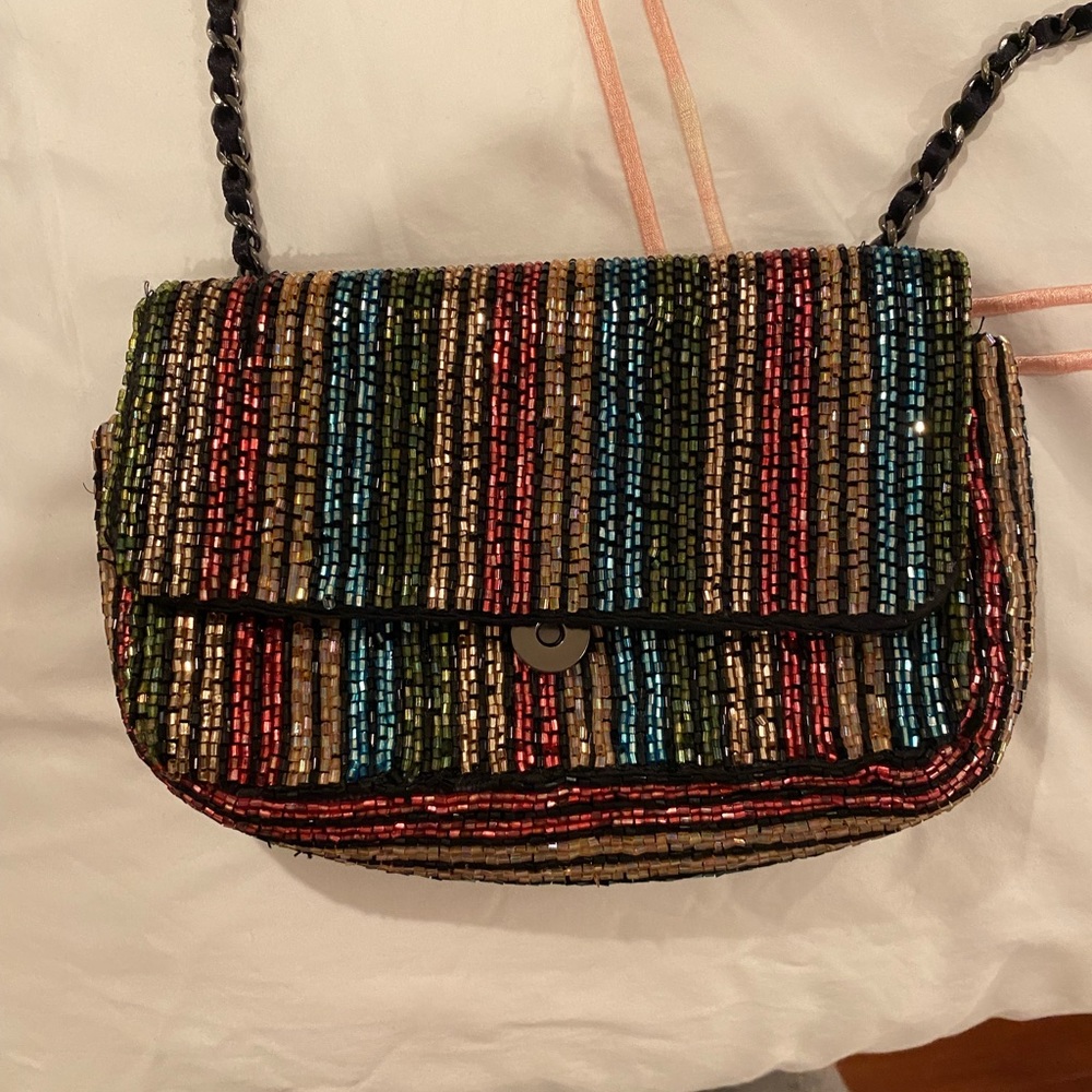 Zara rainbow beaded crossbody bag